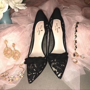 Kate Spade Lisa Lace Heel Pump Black Sz 7